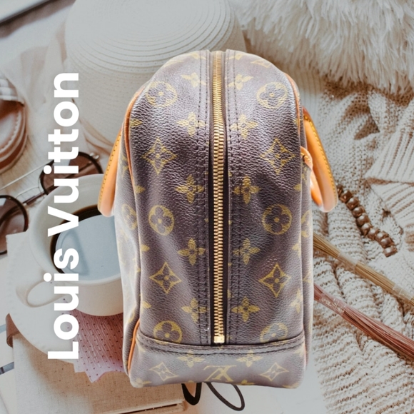 💯 LOUIS VUITTON LV Deauville Brown Monogram Hand Bag - Picture 2 of 14